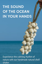 Handcrafted Shell Hanging Maracas Shaker With Leather Handle Seashell Percussion