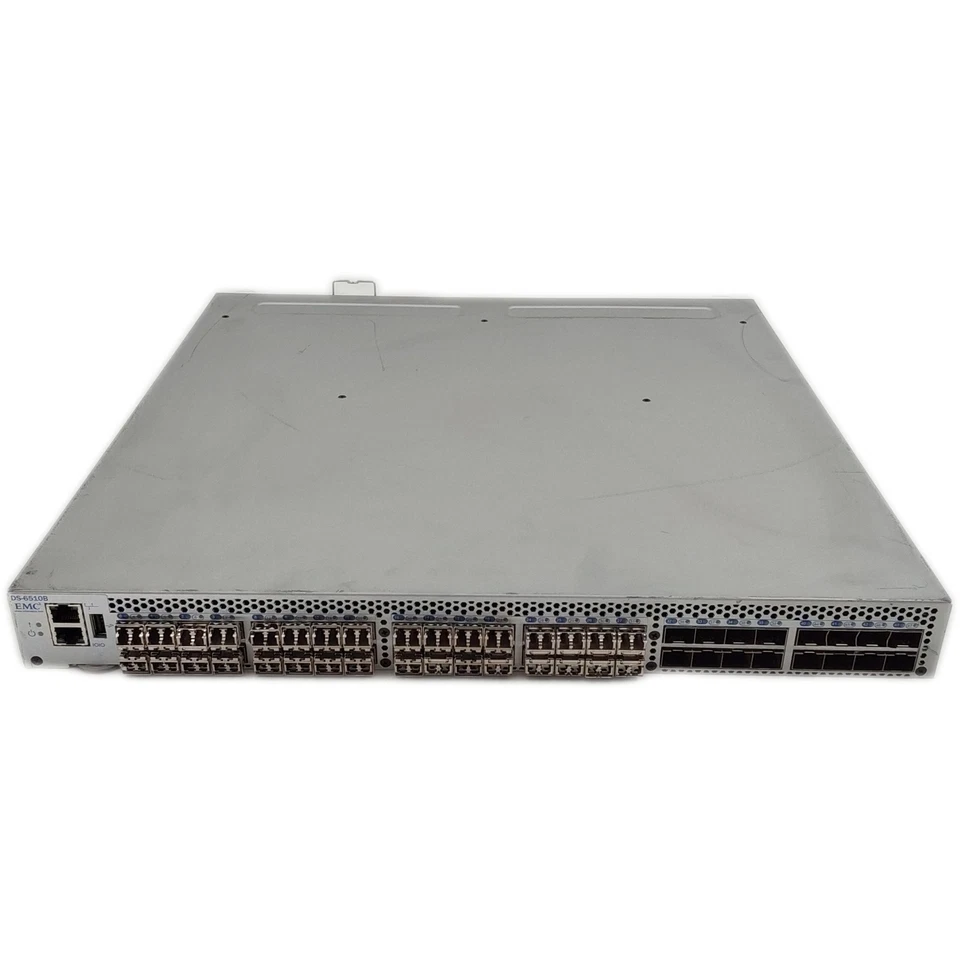 Conmutador Fibre Channel EMC DS-6510B Brocade 48 puertos con 32 SFP Brocade 8GSW Foto 2 de 4
