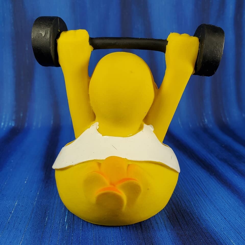 Weightlifter Rubber Duck from Lanco weights exercise workout