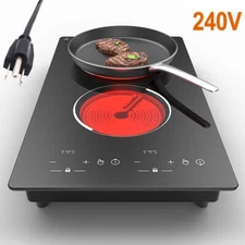 Electric Ceramic Cooktop 2 Burners Stove Top Built-In/Integrated Touch Control