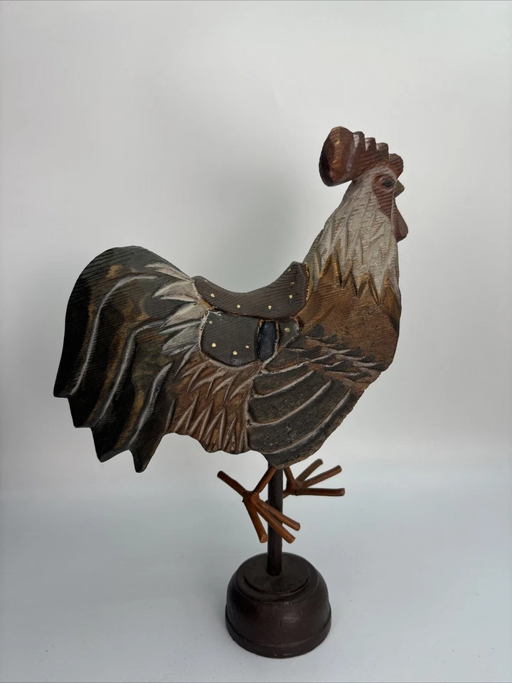 Петух курица резной дерева и металла фигурка статуэтка. Sooo милый! - Изображение 3 из 4
