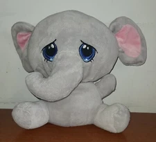 Hug Fun Plush Baby Elephant  Toy 12-inch Cuddly Gray w/Pink Ears Stuffed Animal