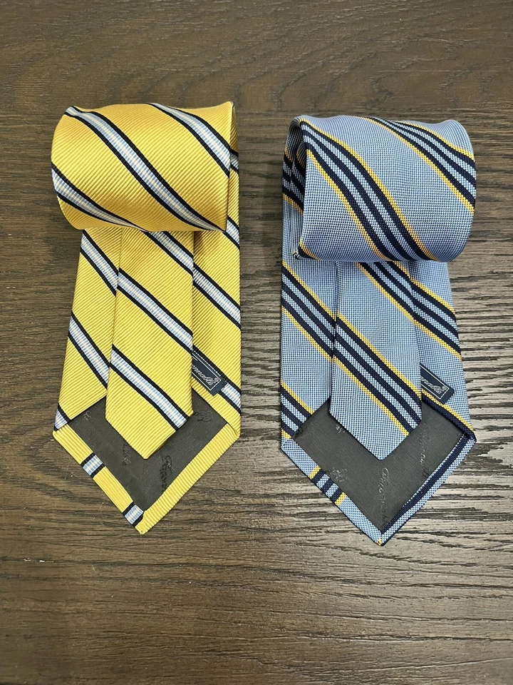 Juego de 2 Corbatas Faconnables Multicolor Rayas Algodón Seda Hechas a Mano en Francia Foto 4 de 4