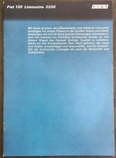 FIAT 130 Limousine 3200cc Car Sales Brochure c1972 #3333 German Text