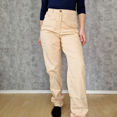 Jeans Hose 40 L High Waist Jeanshose Apricot Mum Mom  Vintage Cris Devi