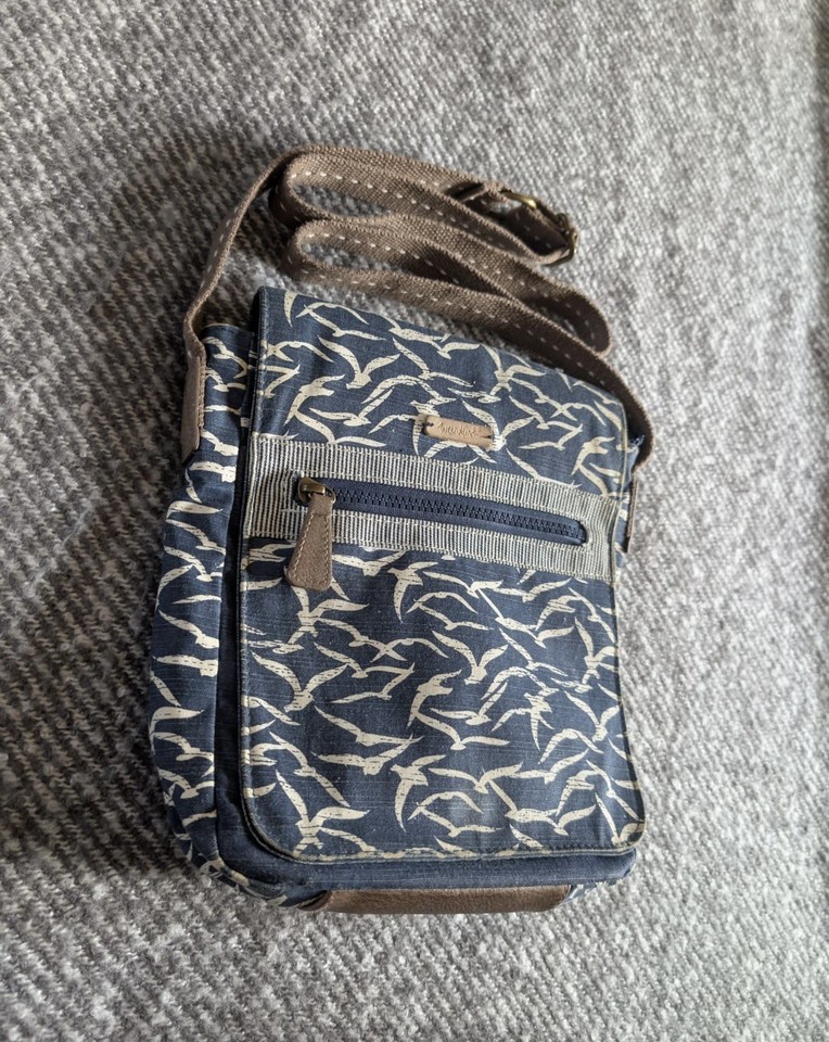Weird fish Navy Blue Bird Pattern Shoulder Bag Cross body Strap | eBay UK