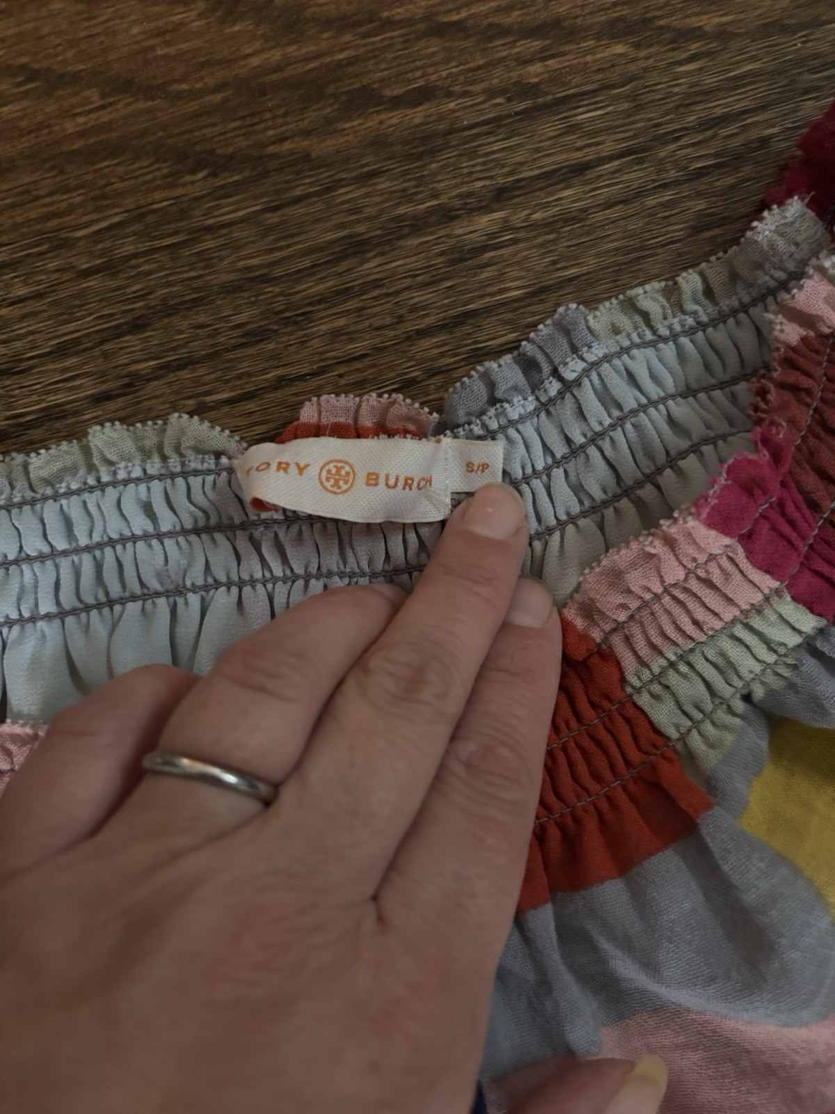 Tory Burch long sleeve patchwork blouse cotton si… - image 3