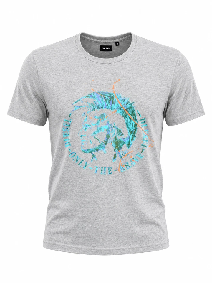 T-shirt Diesel T-SHA Maglietta Homme – Taille M – Gris – Neuf - Photo 1/4
