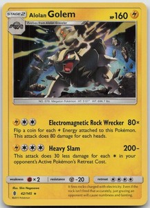 Alolan Golem 42/145 Guardians Rising Holo Rare