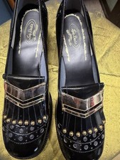 70s Vtg Dexter Women s Black Patent Leather Loafers Size 9.5 B NOS Deadstock Mod