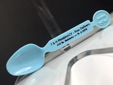 Vintage Dose Measure Medicine Spoon ~ Advertising T & H Pharmacy Longview TX