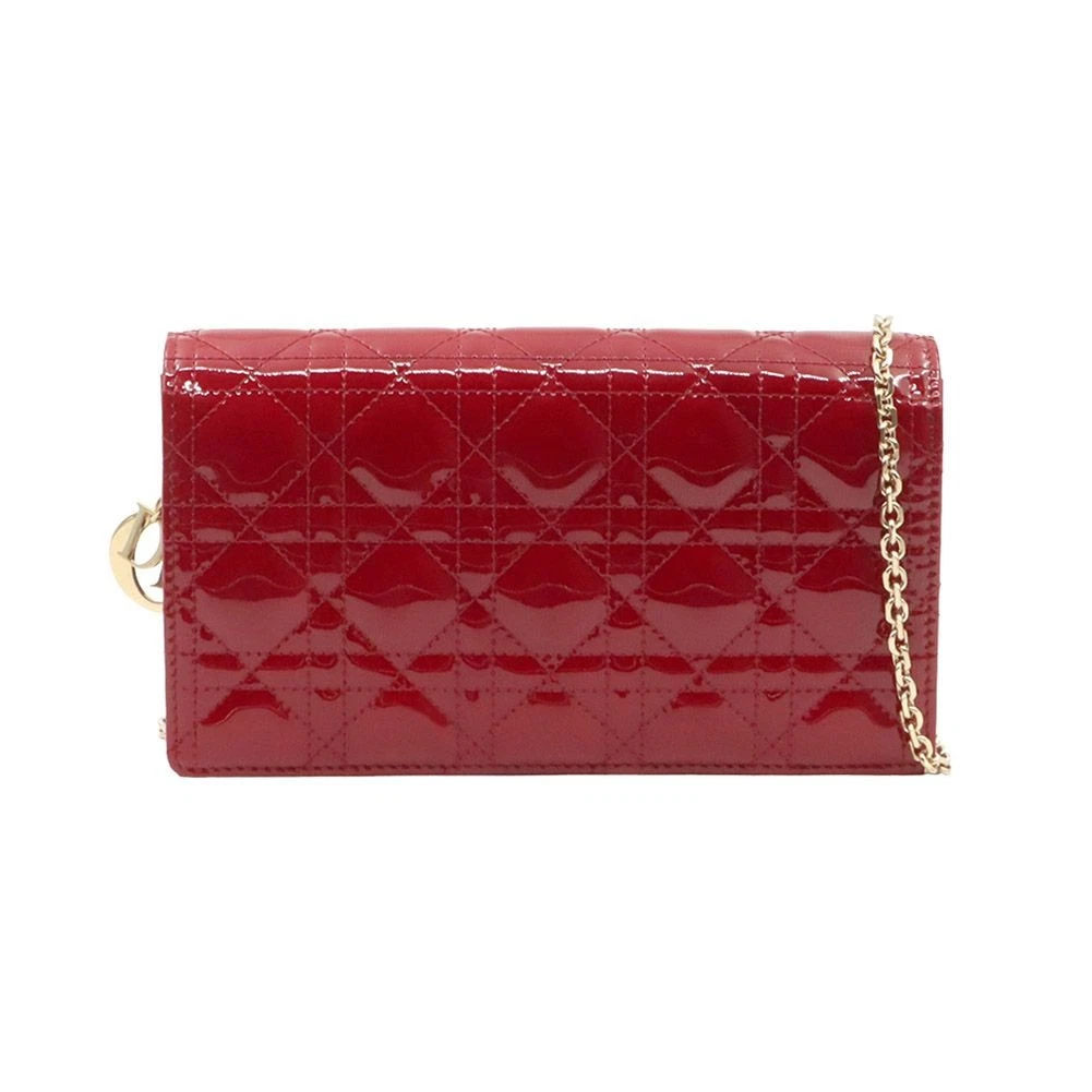 Sac bandoulière pochette Dior rouge breveté Cannage Lady WOC S0204OVRB_M323 132830650