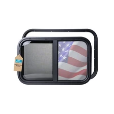 RV Window 24" x 15" Tinted Sliding with Screen for Camper Trailer
