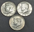 One 1964-D + Two 1964-P  Kennedy Halves - Uncirculated/Some Toning - Ships Free