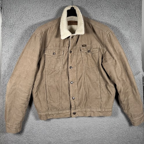 Wrangler Jacket Mens Large Corduroy Sherpa Lined Heavyweight Western