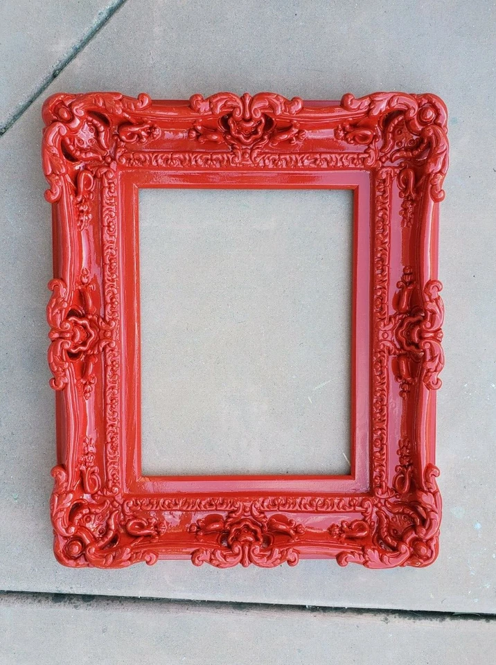 11x14 Red Picture Frame Decorative Baroque Photo Frame Ornate Art Ideas Painting - Image 2 of 4