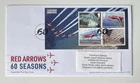 GB 2024 FDC Red Arrows RAF 60 Seasons Stamp M/S First Day Cover Tallents PMK