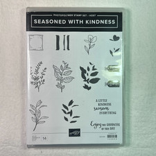 STAMPIN UP SEASONED WITH KINDNESS Photopolymer STAMP Plant Flower Leaf Tags