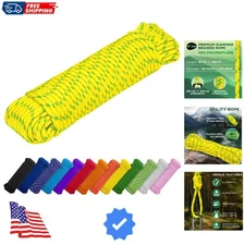 Rope – 90 Feet x 1/4 Inch 7mm – Neon Mix – Strong All-Purpose Utility Rope – ...