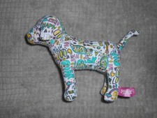 VICTORIA'S SECRET PINK DOG GRAFFITI W/ TUSH TAG APPROX 6" STUFFED ANIMAL