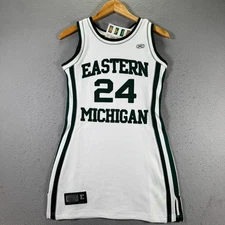 Vintage The Eastern Michigan George Gervin #24 Jersey Dress Womens Small White