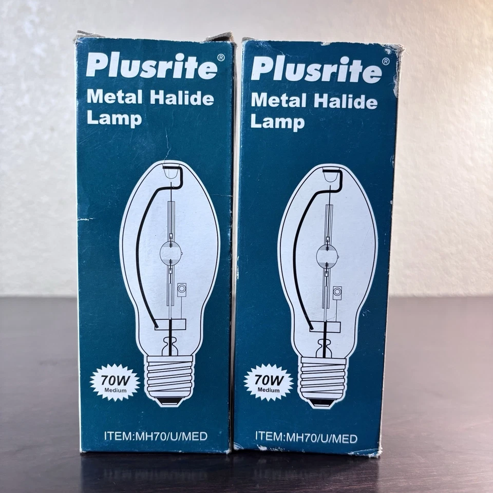 Pair Of Two (2) MP70/U/med 70w Metal Halide Medium Base Coated lamp - Plusrite - Image 2 of 4