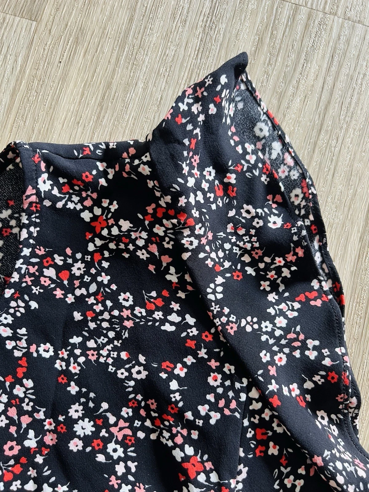 Abito Michael Kors nero Ditsy floreale 100% seta S senza etichette