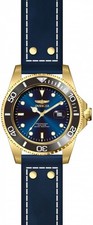 Invicta Pro Diver Blue Dial Blue Leather Men's Watch 22076