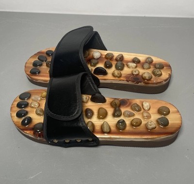 Massage Stone Shoes Acupressure Massage Slippers with Natural Stone Therapeutic 