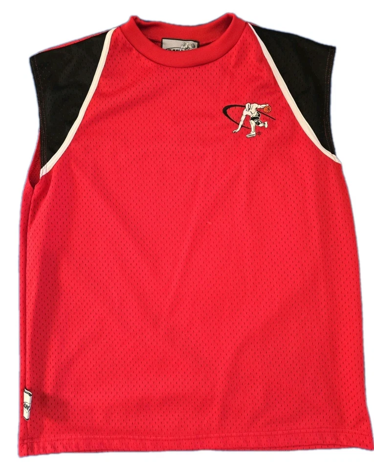 Camiseta deportiva de baloncesto vintage AND1 para hombre M roja negra tejida gofre años 90 Foto 2 de 4