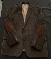 Chaps Ralph Lauren Mens 48R Grayish Brown Corduroy Sport Coat W/Elbow Patches