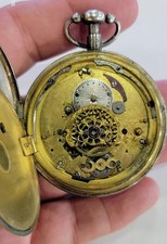 REPEATING Verge Fusee Antique Silver Pocket Watch c1810 REPEATER Mechanism RARE