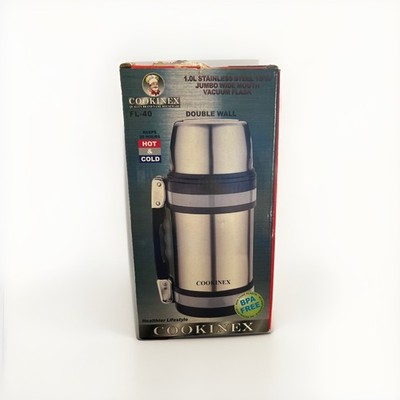Cookinex (FL-40) 1.0L 18/10 Jumbo Wide Mouth Vacuum Stainless Steel Thermos VTG