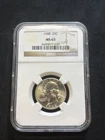 1948  25c Washington Quarter Silver NGC MS65