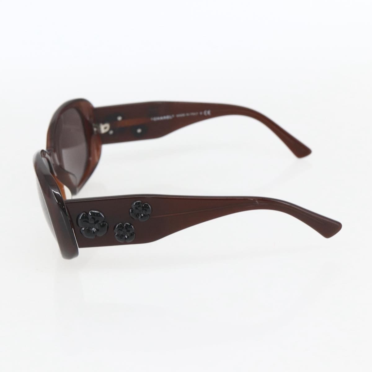 CHANEL Camelia Sunglasses plastic Brown 5113-A CC Auth 161695 image 5