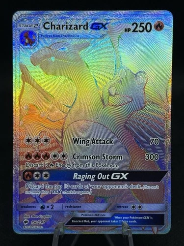 Charizard GX 150/147 MP Rainbow Secret Rare Burning Shadows Pokémon READ DESCRIP