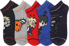 Chainsaw Man Adult Ankle Socks - 5-Pack of Demon-Hunting Style!