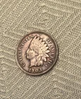 1903 AU  Indian Head Cent,  Nice Vintage Coin Red Hue Toned