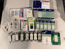 Leviton Electrical Outlets Receptacles Ivory Lot of Switches Outlets Dimmer