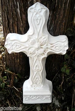 Cross free standing statue mold poly plastic cast 100's 13.5" x 8.5" x 2.75"