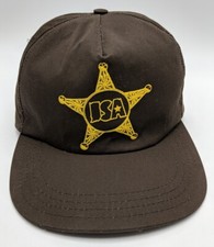INDIANA SHERIFFS ASSOCIATION ISA hat vintage brown adjustable snapback cap