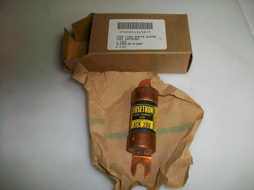FUSIBLE BUS FUSETRON ACK 200. NSN 5920-00-131-9849 Foto 3 de 4