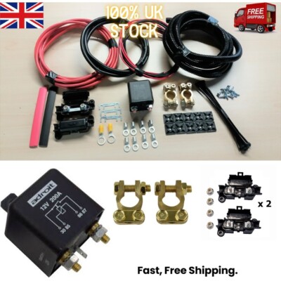 Campervan Freizeit Akku Split Charge Relais Kit - 200 AMP x 3M Netzkabel