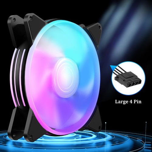 RGB Case Fans 120mm 4 Pin LED Light Air Cooling Hydraulic Bearing for Computer - Afbeelding 24 van 37