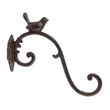 Cast Iron Bird Plant Hanger Hook Vines Scroll...