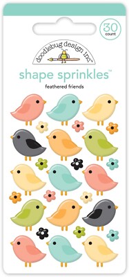 Doodlebug Sprinkles Puffy Stickers Feathered Friends Little Birds Fall Colors