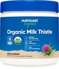 Nutricost Organic Milk Thistle (Unflavored) 8 oz per container
