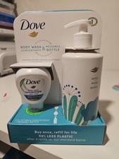 Dove Concentrate Refill 4oz and 100 percent Recycled Reusable Bottle 16 oz 