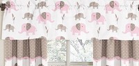 Pink And Brown Mod Elephant Window Valance on sale Pink And Brown Mod Elephant Window Valance on sale