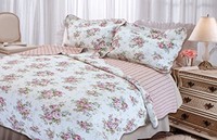 Textiles Plus Quilted Cottage Spring Rose Quilt Set King on sale Textiles Plus Quilted Cottage Spring Rose Quilt Set King on sale